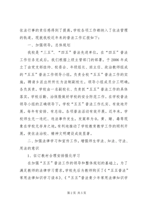 小学五五普法汇报材料.docx