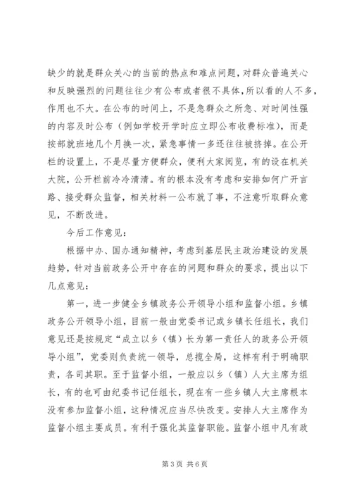 乡镇政务公开调研报告.docx
