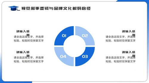蓝色简约几何学士帽大学生毕业设计答辩PPT模板