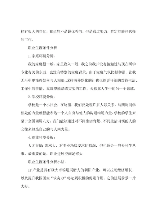 计算机系大学生职业生涯规划书12篇