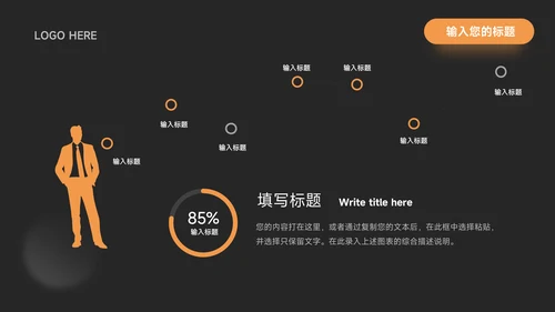 橙色暗色酷炫品牌营销策划PPT模板