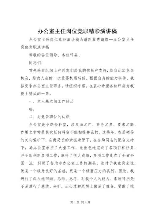 办公室主任岗位竞职精彩演讲稿.docx