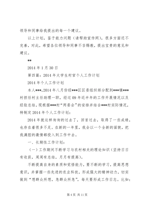 第一篇：村官个人工作计划.docx