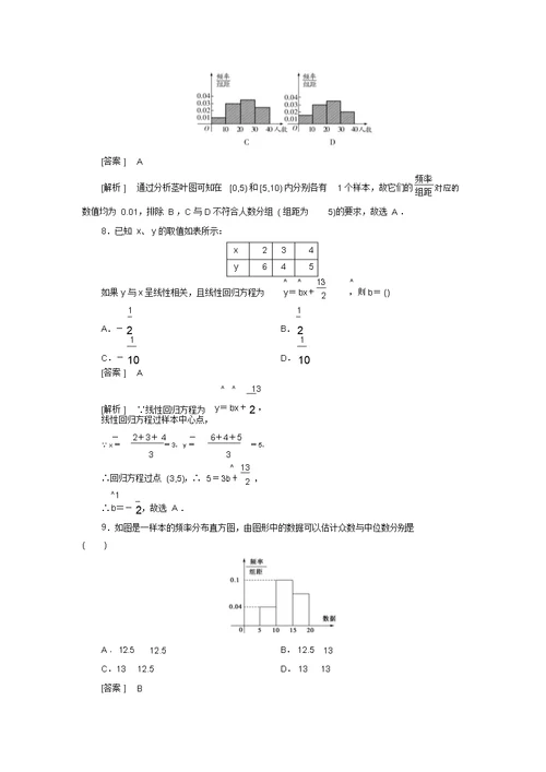 高考数学二轮复习专题综合测试卷7概率与统计文含解析