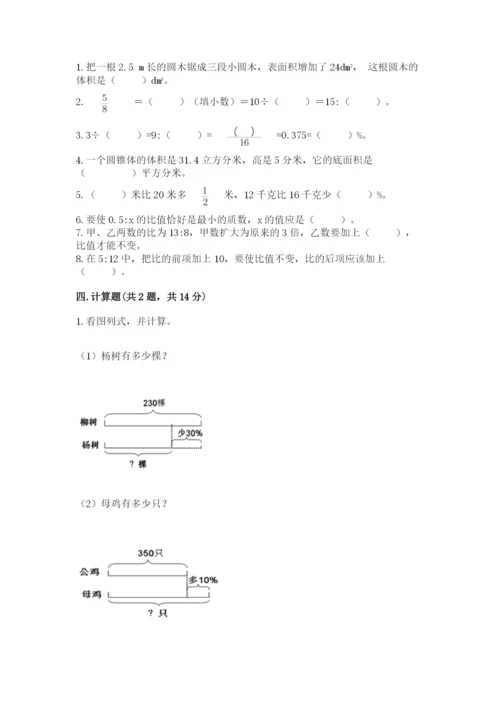 甘德县六年级下册数学期末测试卷（精选题）.docx