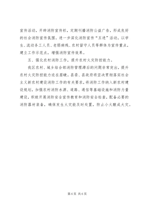 县消防工作自查自评报告 (3).docx