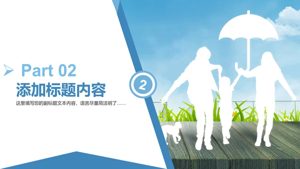 蓝色人身平安保险工作总结汇报PPT模板