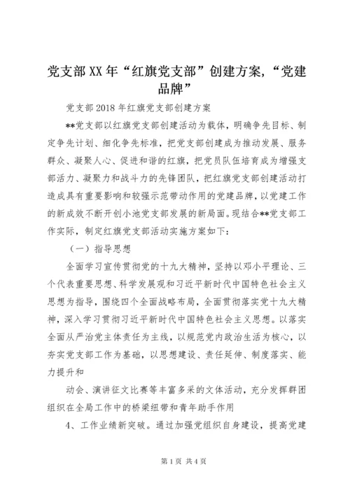 党支部某年“红旗党支部”创建方案,“党建品牌”.docx