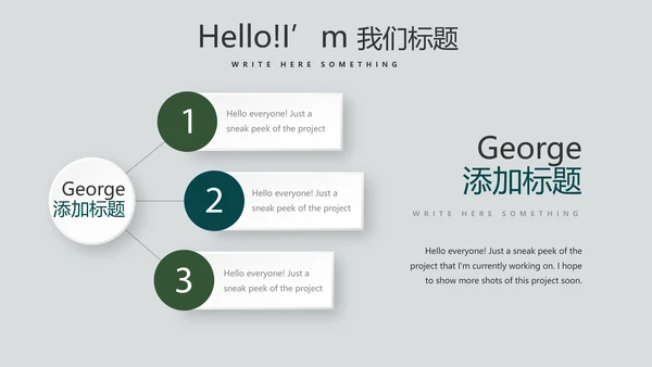 绿色小清新微立体述职报告工作总结通用PPT动态模板封面含PS