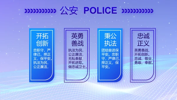 蓝色科技感公安信息化建设年年终总结PPT模板