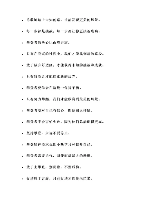 关于攀登精神的名言警句