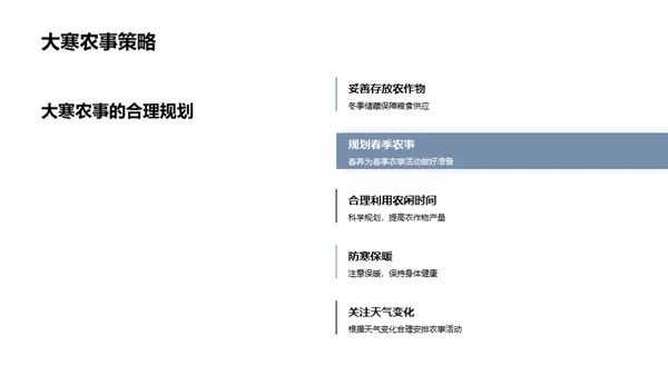 大寒农事指南