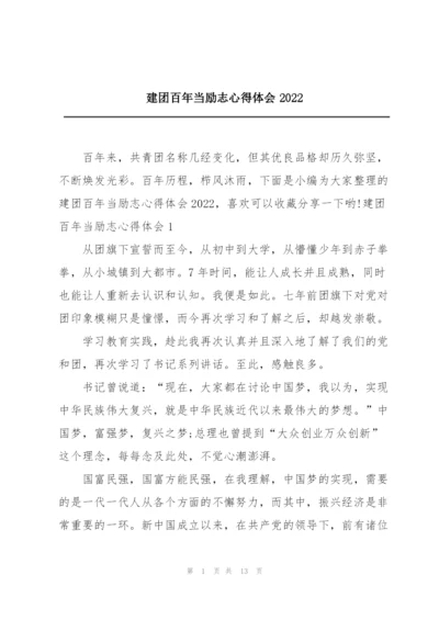 建团百年当励志心得体会2022.docx