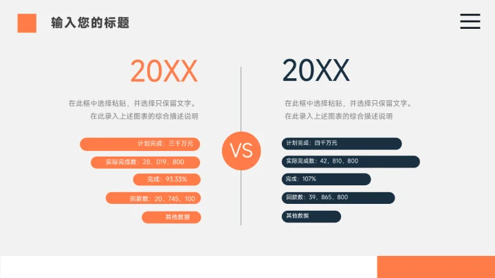 蓝橙互联网插图年终业绩汇报PPT模板