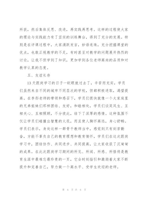 教师省级培训学员跟岗学习工作总结.docx