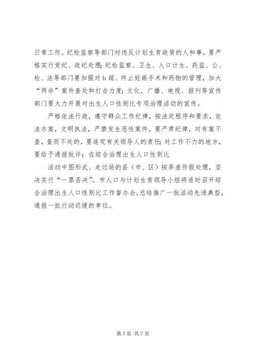 综合治理人口性别比开展查处“两非”夏季攻势活动实施方案范文 (5).docx