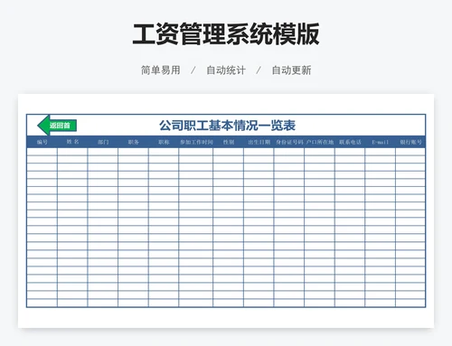 工资管理系统模版