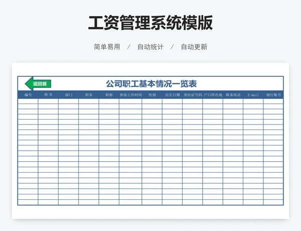 工资管理系统模版