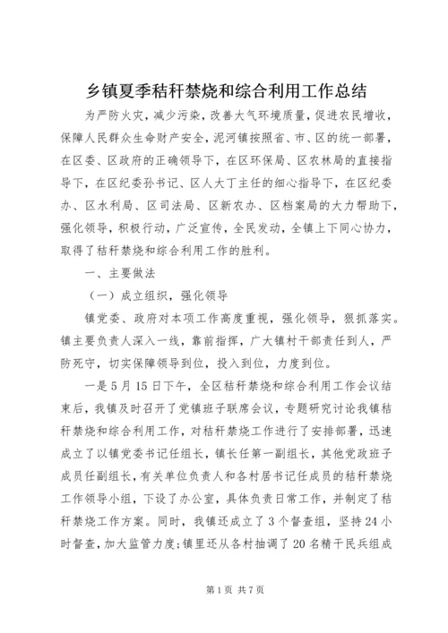 乡镇夏季秸秆禁烧和综合利用工作总结.docx