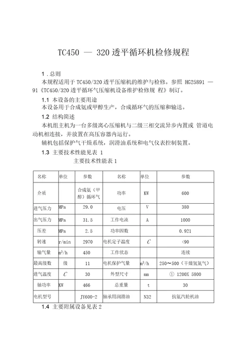 TC450320透平循环机检修规程