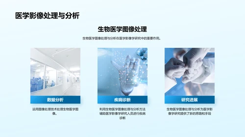 蓝色简约现代生物医学图像PPT模板