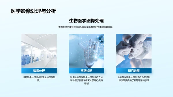 蓝色简约现代生物医学图像PPT模板