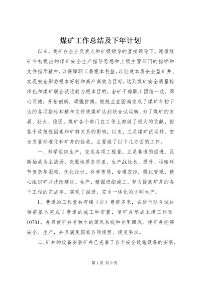 煤矿工作总结及下年计划.docx