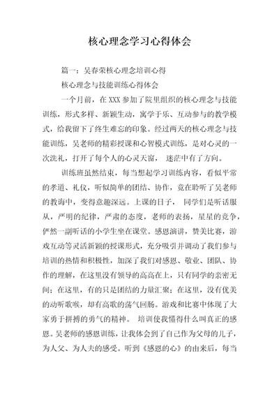 核心理念学习心得体会