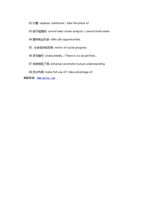 美联英语提供：2017高考英语：高分作文必背的88个词组.docx