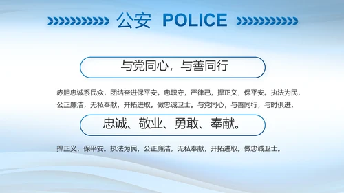 蓝色大气警察述职报告动态PPT模板