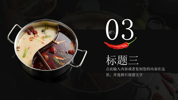 黑色商务风图文风老火锅餐饮行业商业计划书PPT模板
