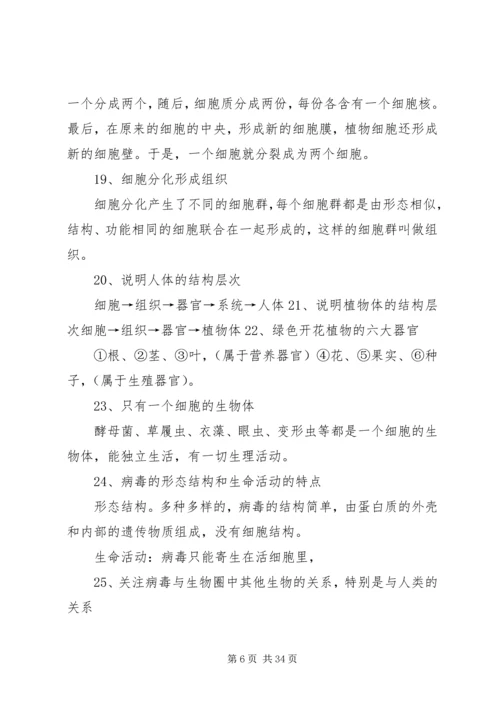 初中生物地理会考复习资料(人教版).docx