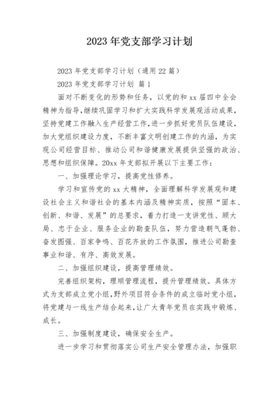 2023年党支部学习计划.docx