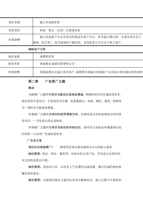 棕华欣城广告专题策划案.docx