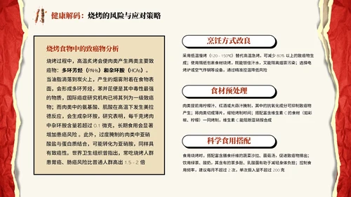 红色撕纸风烧烤介绍PPT模板