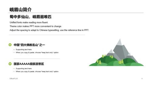 四川峨眉山旅游攻略PPT案例