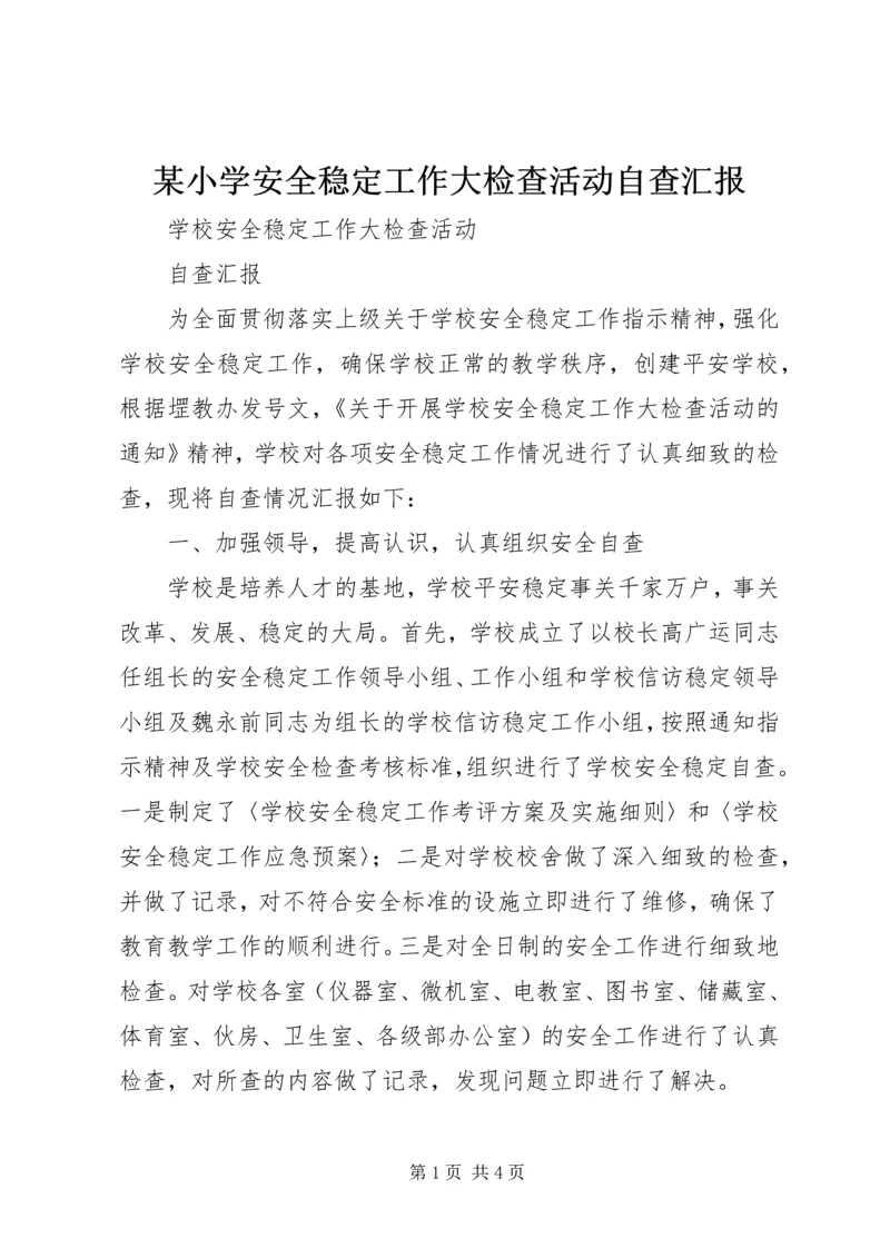 某小学安全稳定工作大检查活动自查汇报.docx