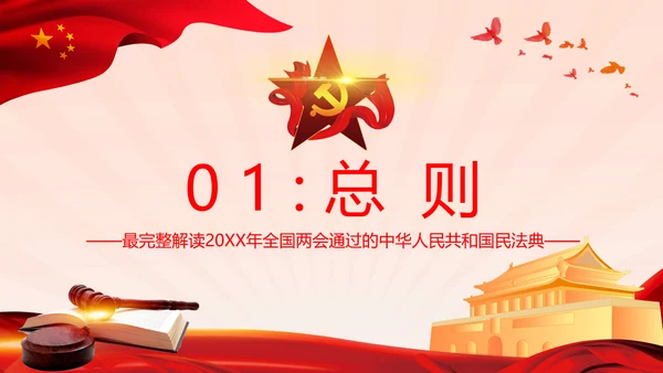 中国首部民法典解读PPT模板