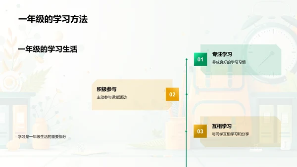 一年级新生学习指南PPT模板