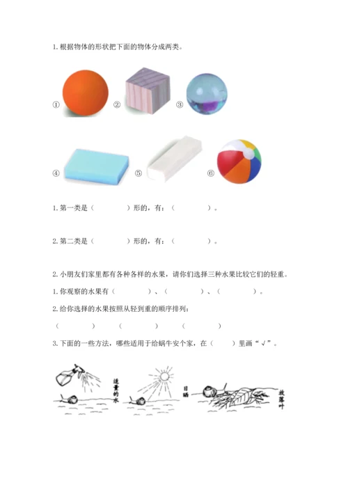 教科版一年级下册科学期末测试卷及参考答案（模拟题）.docx