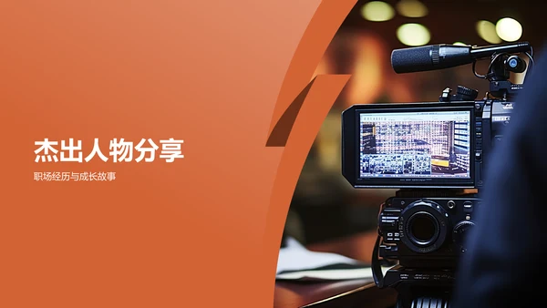 橙色职业生涯人物访谈PPT模板