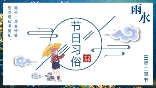 二十四节气PPT模板雨水