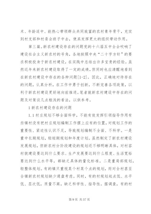 新农村建设中存在的问题[优秀范文5篇].docx