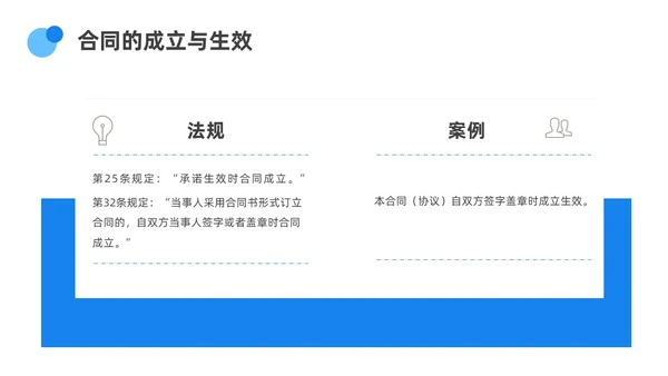 蓝色渐变简约圆形合同培训PPT课件员工培训