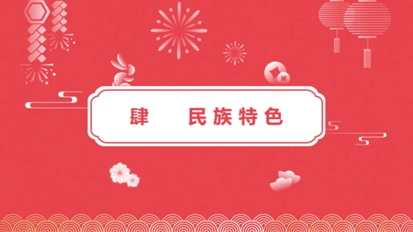 红金渐变阴影中国风春节习俗节日庆典模板