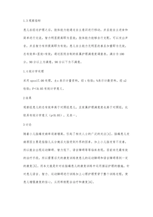 循证护理运用于小儿脑瘫康复护理中的效果观察.docx