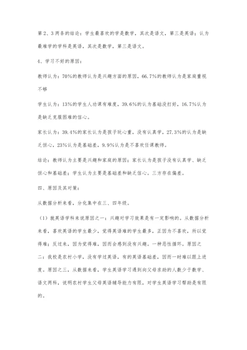 对一所农村小学学生学习成绩分化问题的调查报告.docx