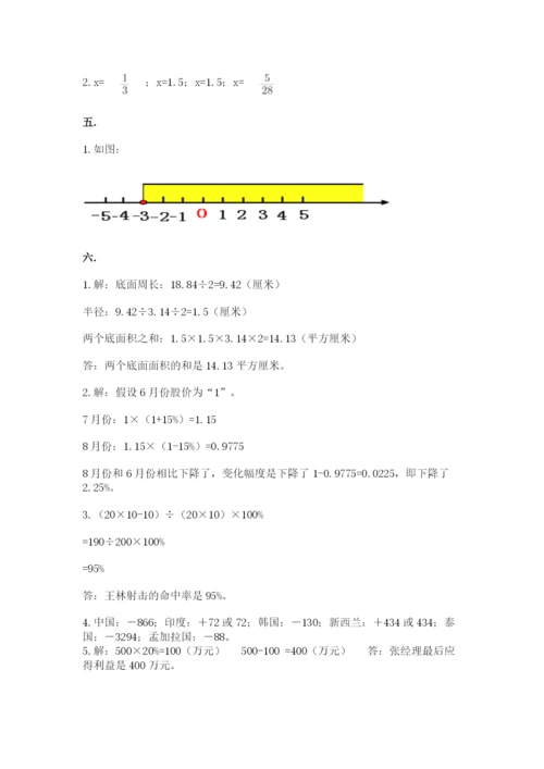 小学毕业班数学检测卷精品【巩固】.docx