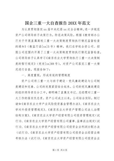 国企三重一大自查报告20XX年范文 (2).docx