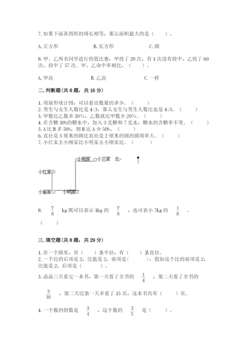 小学数学六年级上册期末卷【夺分金卷】.docx